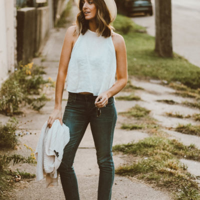 End of Summer Outfit | DIY No Hem Jeans