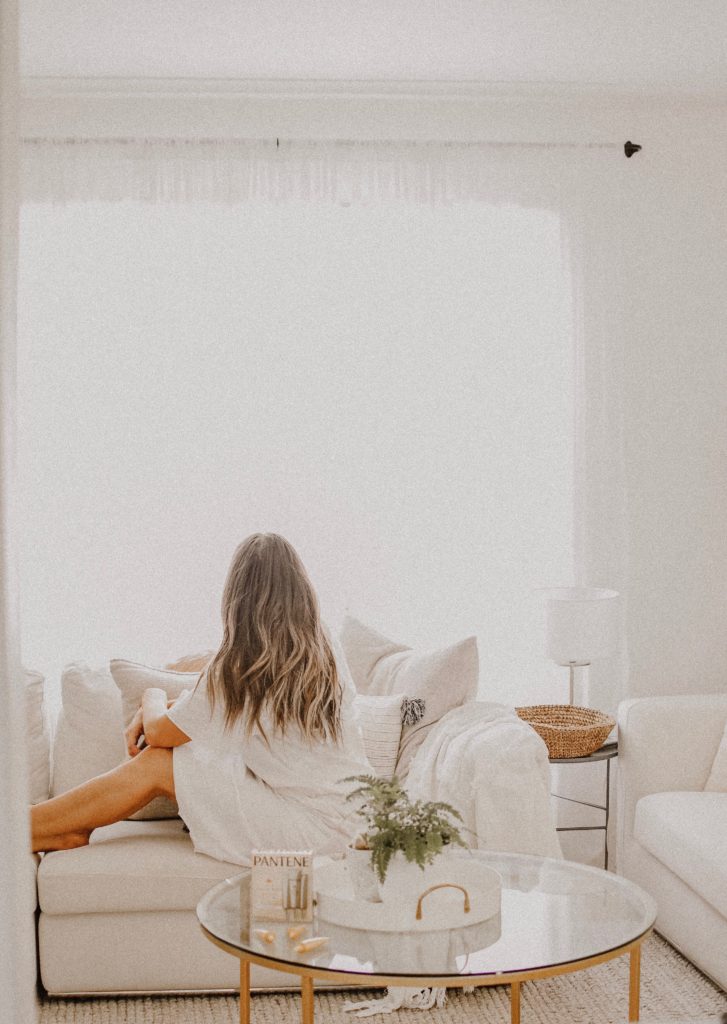 girl looking out the window