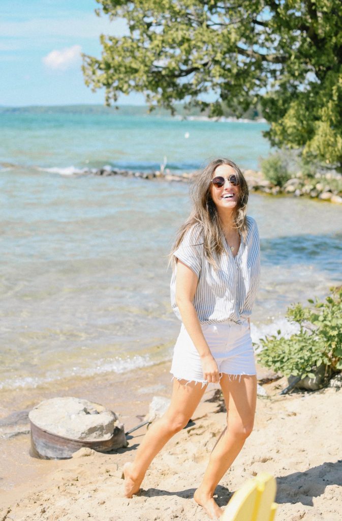 Girl at Torch Lake Michigan