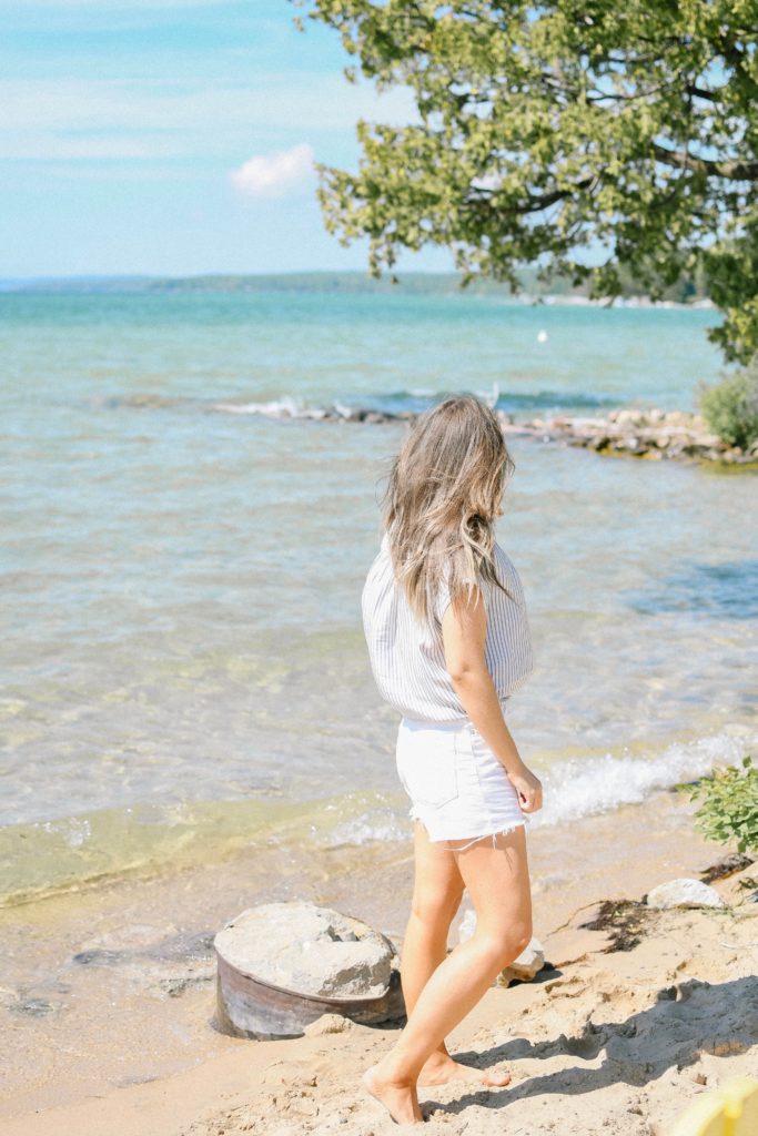 Girl at Torch Lake Michigan