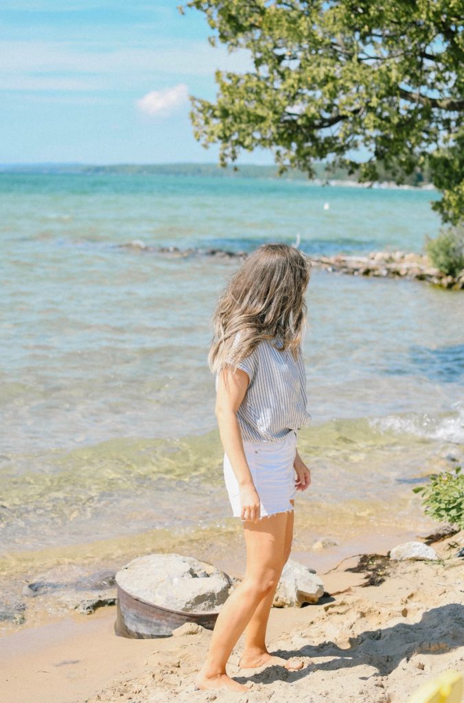 Girl at Torch Lake Michigan