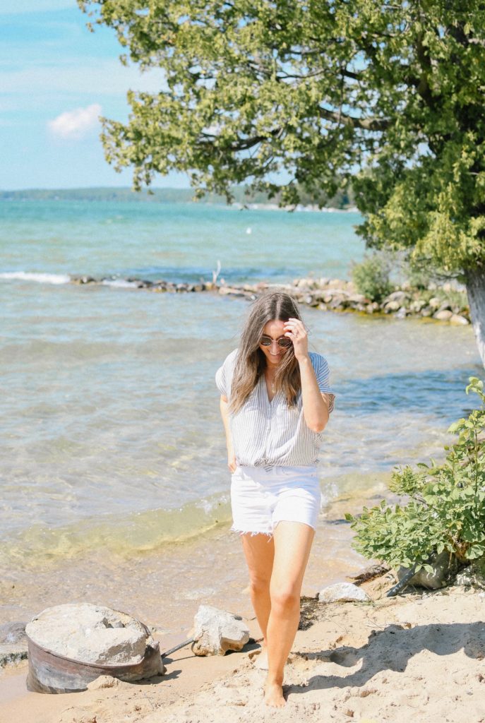 Girl at Torch Lake Michigan