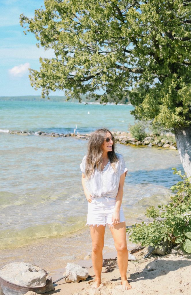 Girl at Torch Lake Michigan