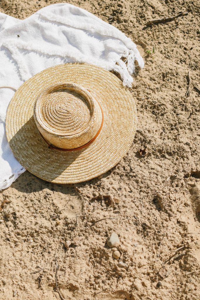 hat on the beach